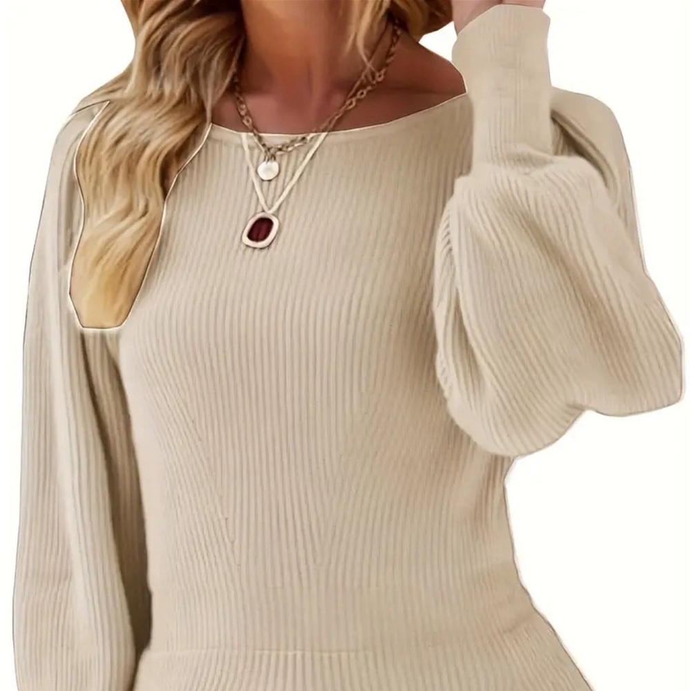 NWOT Women’s Puff Sleeve Peplum Pullover Sweater